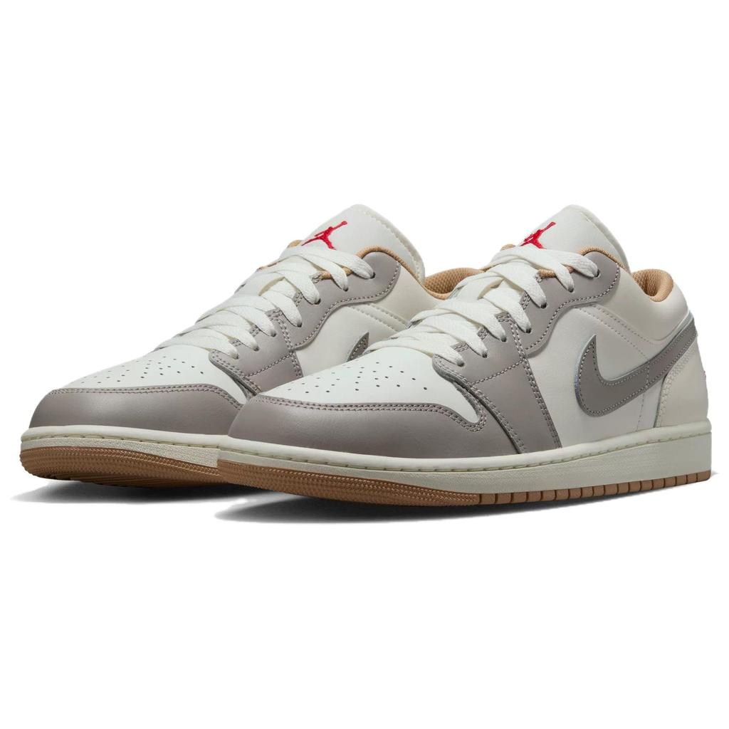 Jordan Air Jordan 1 Rutschfest Abriebfest Niedrig geschnitten Vintage Basketballschuhe Herren Beige Grau 553558-169
