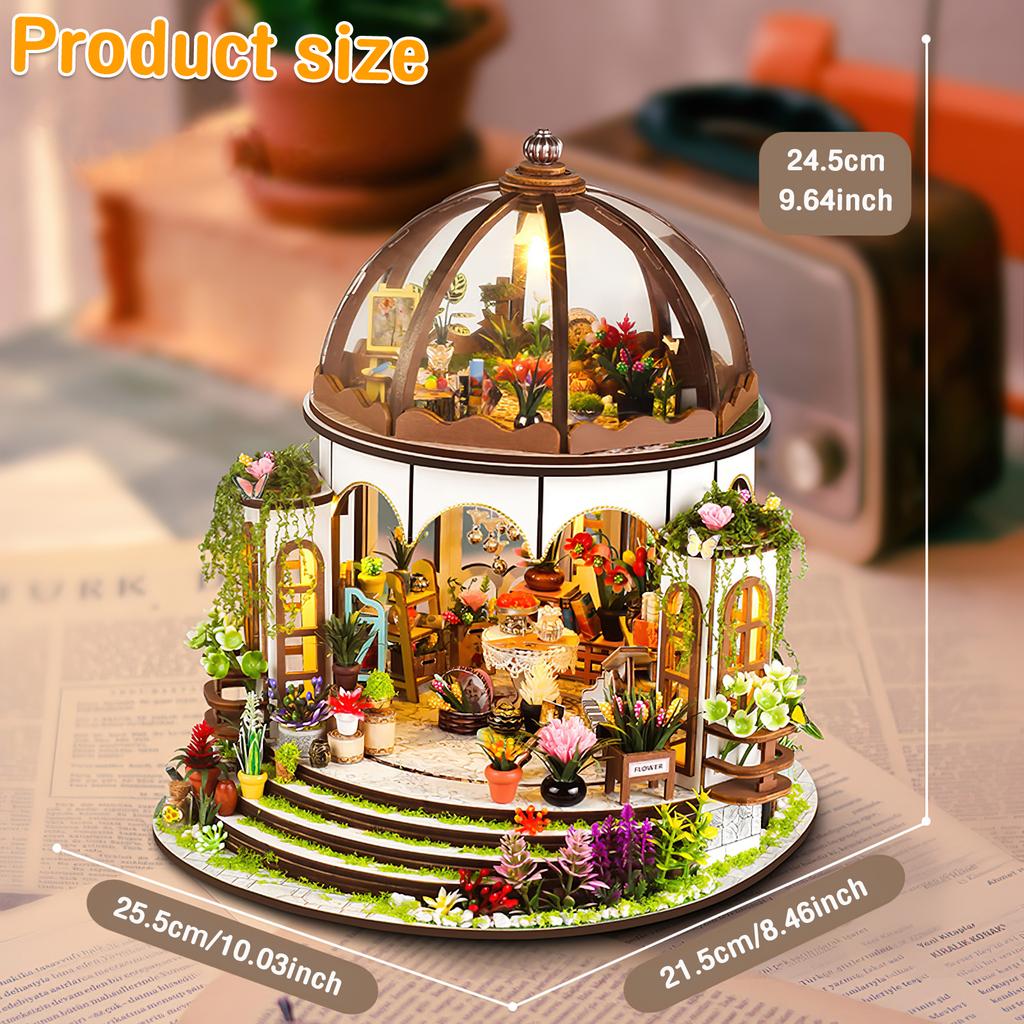 DIY Miniatur-Puppenhaus-Bausatz 3D Holz-Puppenhaus Bausatz mit LED-Lichtern und Möbeln Handgefertigte Miniatur-Haus-Bausätze zur Dekoration