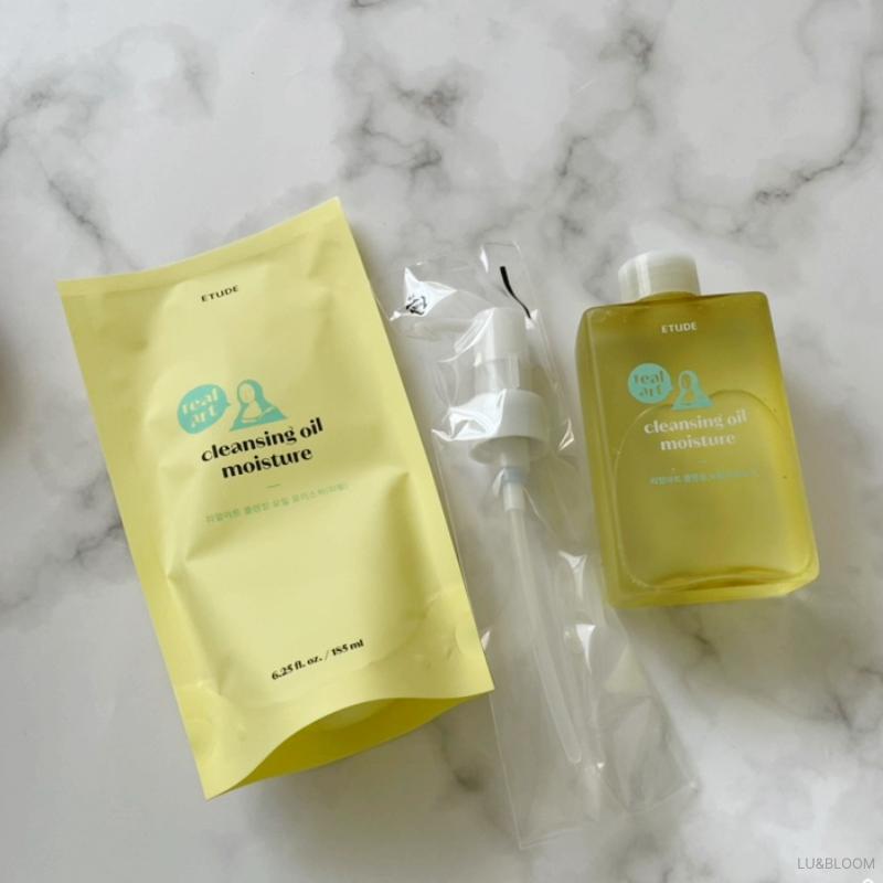 Etude Real Art Cleansing Oil Moisture Set (Main Bottle 185ml + Refill Pouch 185ml) (+Free gift)