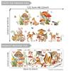 Cartoon Elk Deer Fox Mushroom Butterfly Wall Stickers for Kids Room Mural Art Decal Bedroom Deocration Animal Wallpaper