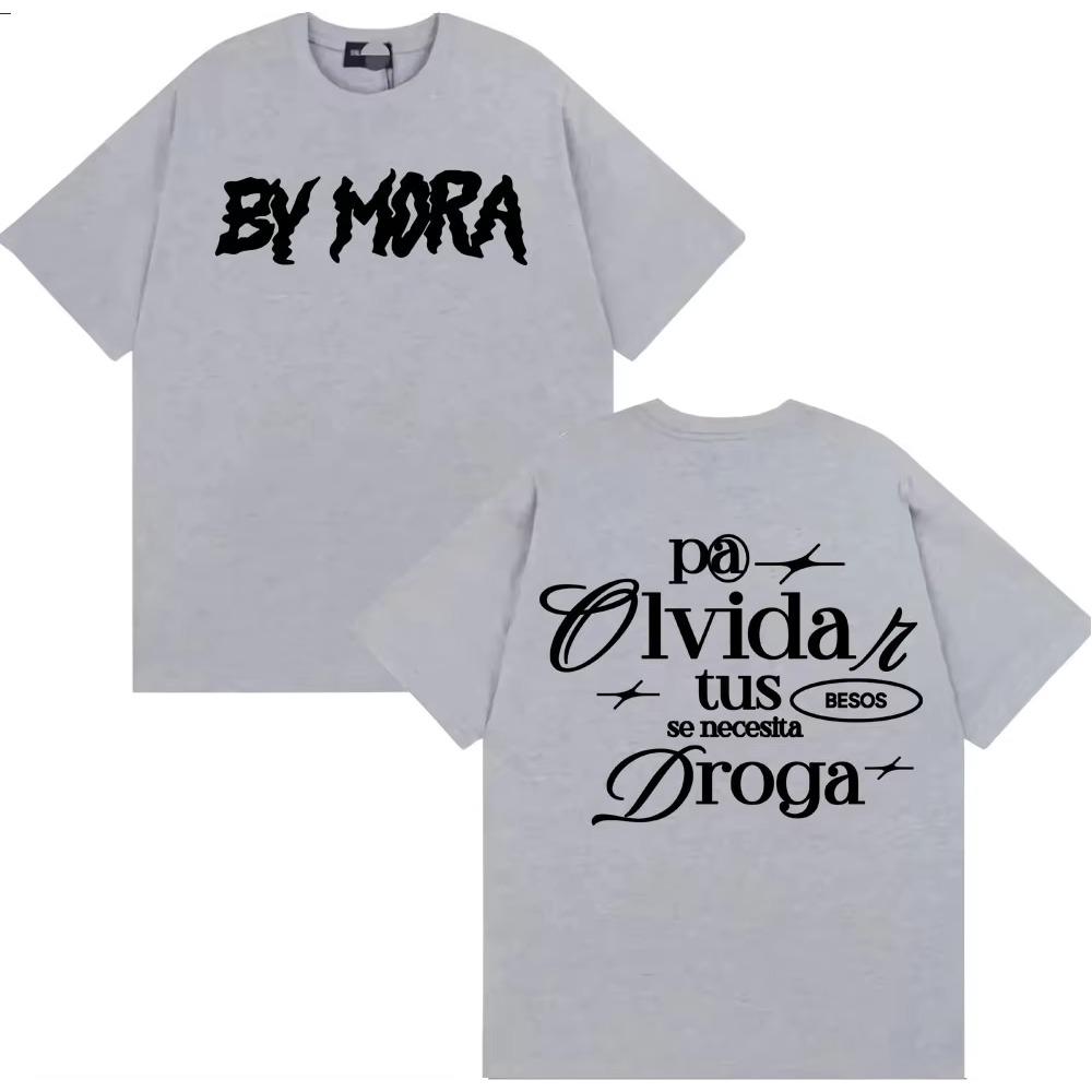 

Rapper MORA DROGA Letters Print T Shirt Mens Clothing Harajuku Hip Hop Street Tshirts High Quality Casual Women Cotton T Shirt S