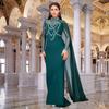 Women's Fashion Slim-fit Rhinestone Shawl Dress - Elegant European & American Style