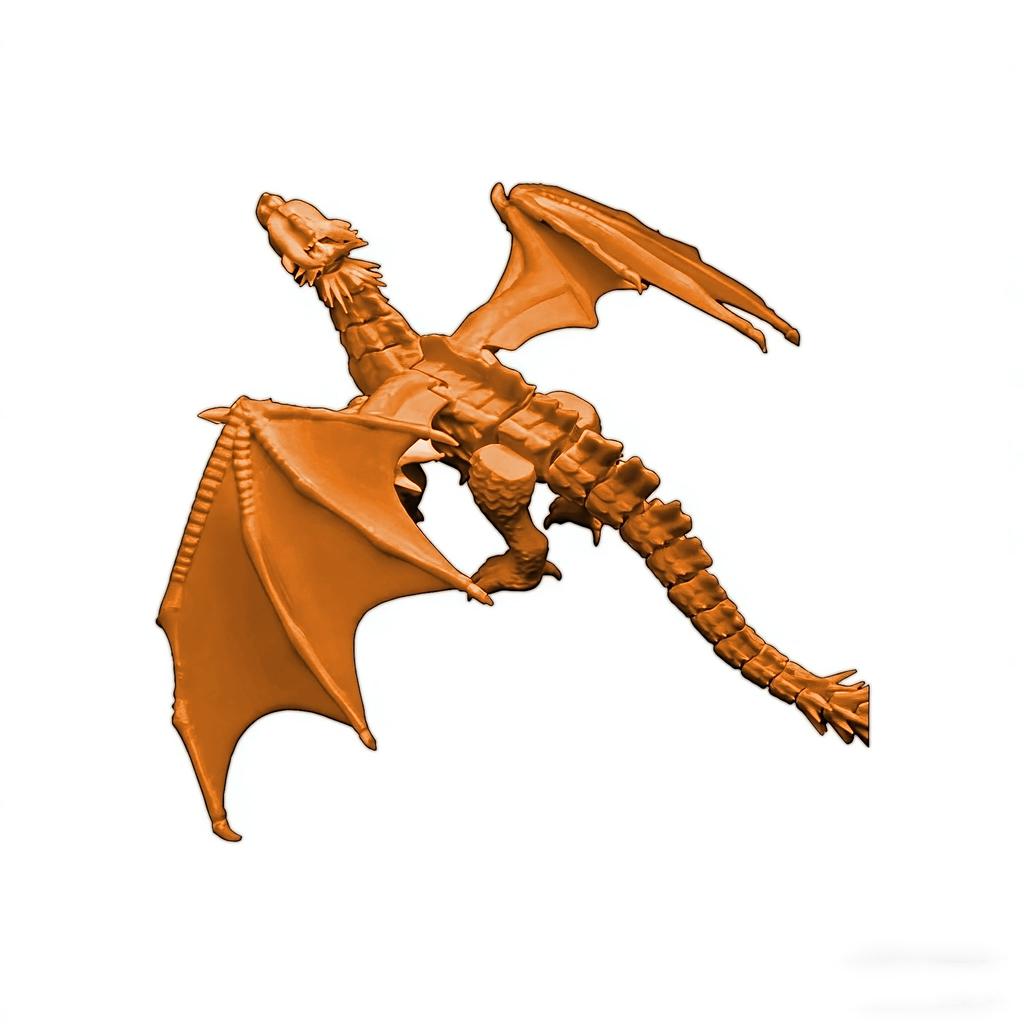 3D Printed Dragon Joint Movable Model Ornament - Colorable Boys' Toy Figurine For Children'S Gift
