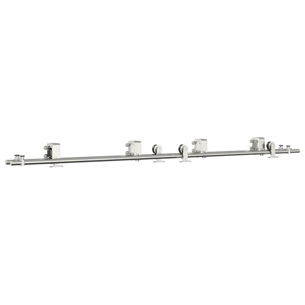 Vidaxl Sliding Door Mounting System, 200 Cm, Steel, Silver