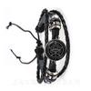 Bracciale Pentagramma di Baphomet Satanico Bangle in Pelle Nera/Marrone Gotico Satanismo Male Occulto Pentacolo Gioiello Amuleto Pagano Regalo