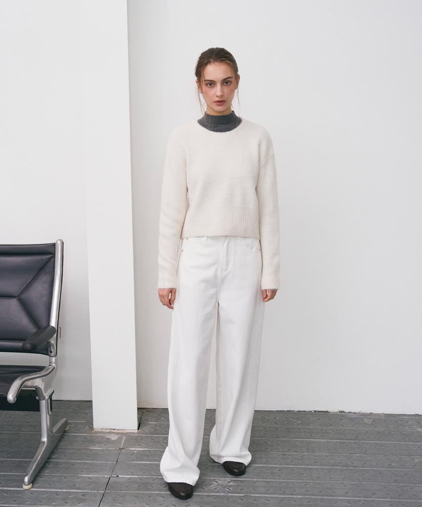 MARDMARD Cotton Cream Straight Pants - Ivory