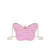 Small Handbag with Butterfly Clasp, Small Square Bag with Chain Strap for Cross-body Carrying, Red Envelope