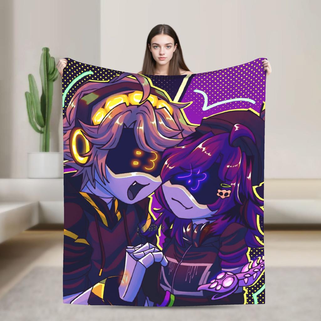 Murder Drones N and Uzi Blanket  Warm Soft Street Trend Plush Throw Blanket For Bedroom Travel Flannel Bedspread Bed Cover