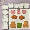3D Cartoon Cute Animal Cookie Mold Bear Rabbit Cake Stamp Fish Mold  Love Heart Shaped Mold Baking Biscuit Cutters for Child