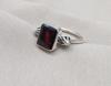 Emerald Cut Red Garnet Ring: Vintage Boho 925 Sterling Silver Jewelry