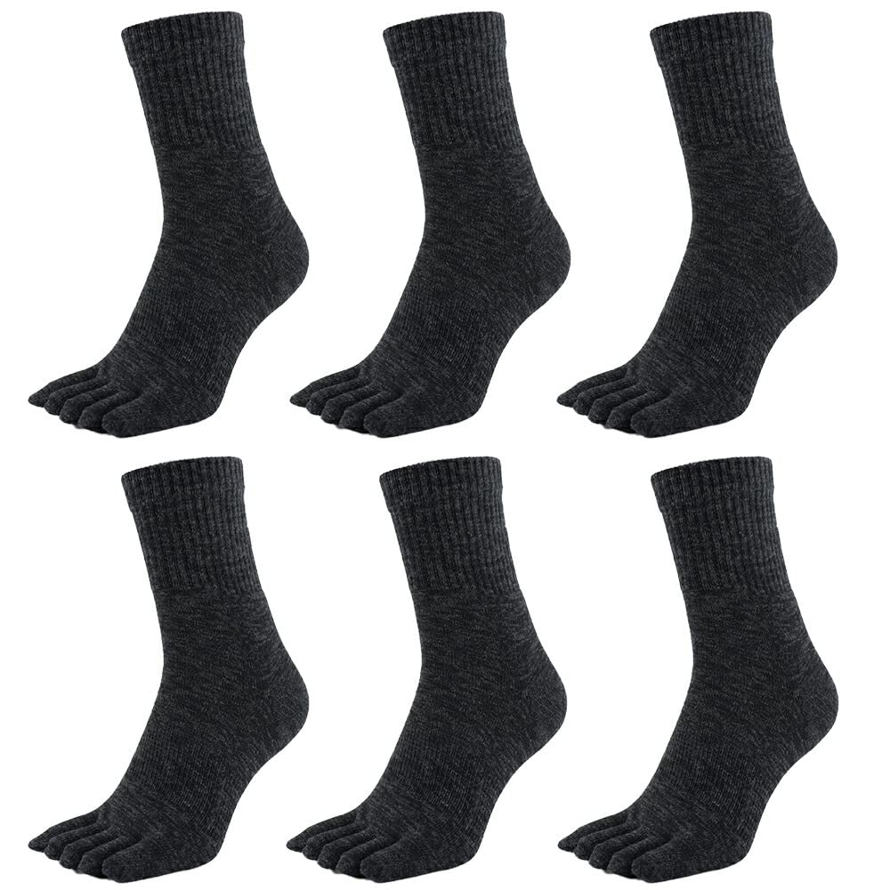 

thick pile cotton half 6 pairs [Asuka] 5-toe socks, sole, 100% yarn, length, women s, 23-25cm,