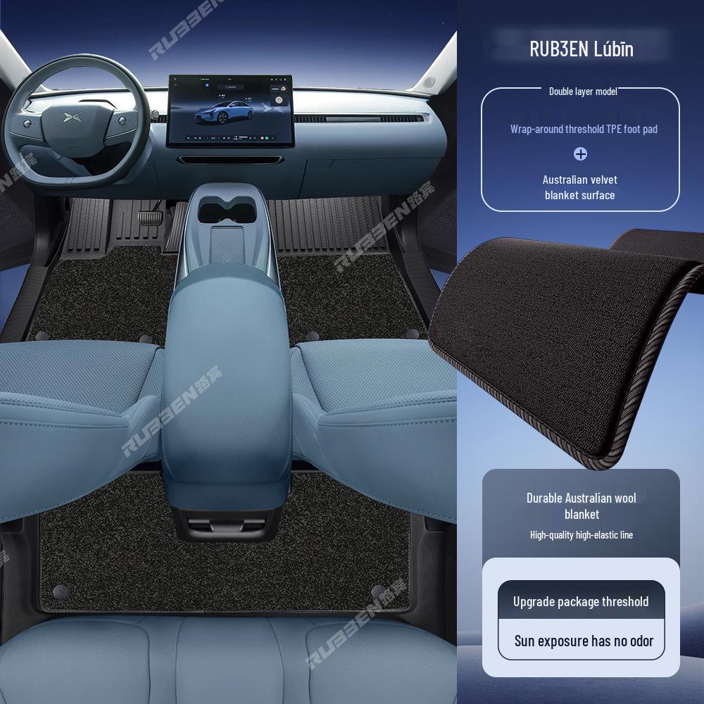 Lubbin Full Coverage TPE Floor Mats for XPeng M03 - Complete Set of Customized Protective Door Sill Accessories