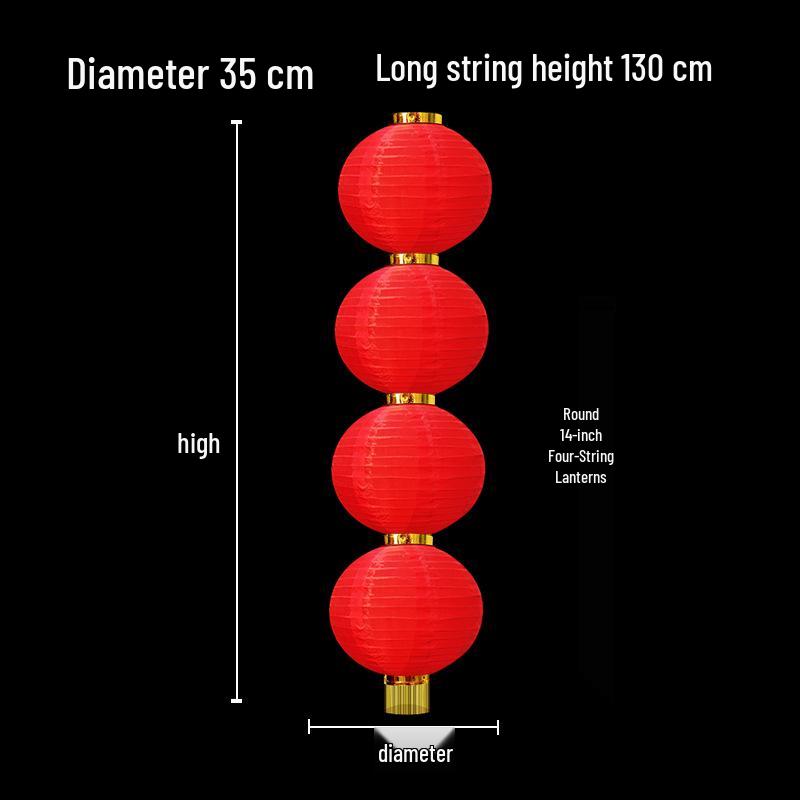 Outdoor Waterproof Gourd Lanterns: Red String Hanging Ornaments for New Year and Mid-Autumn Festivals
