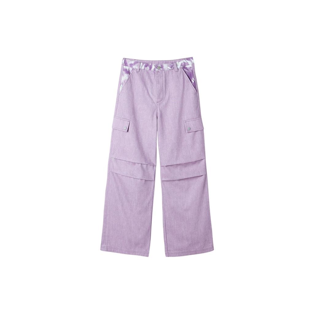 Skechers Casual Tie-Dye Waistband Straight Leg Multi-Pocket Work Pants Women Pants Lavender L423W134-00H6