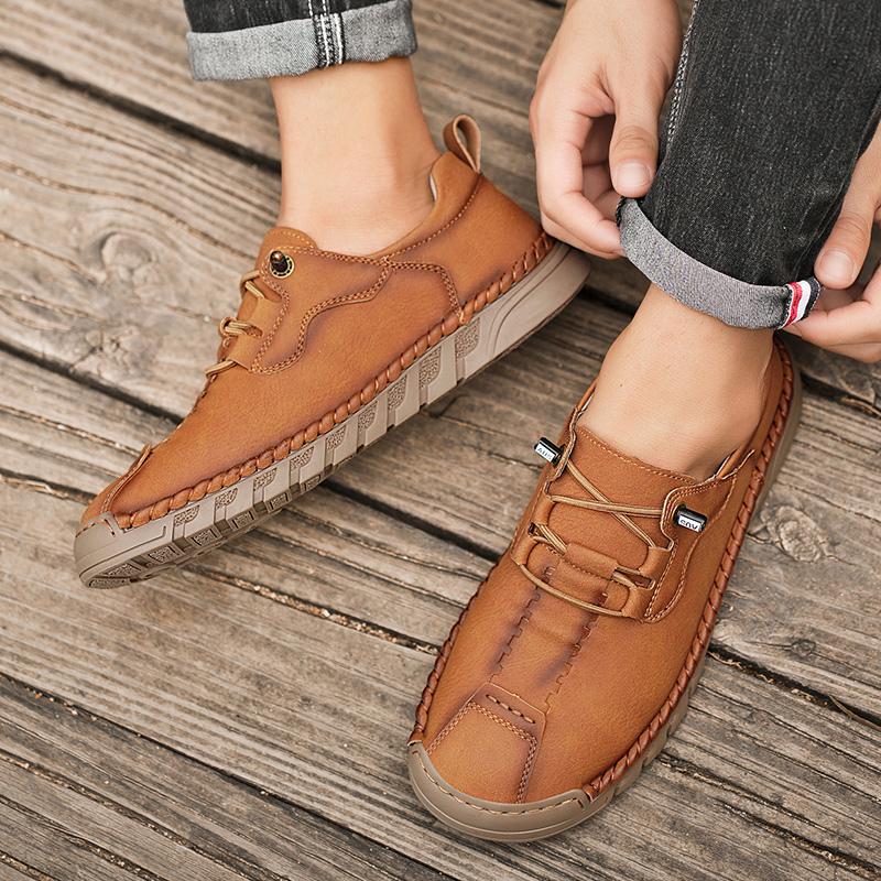 38-46 Handmade Split Leather Boots Men Shoes Comfortable Ankle Boots For Men Casual Shoes Large Size Tooling Shoes