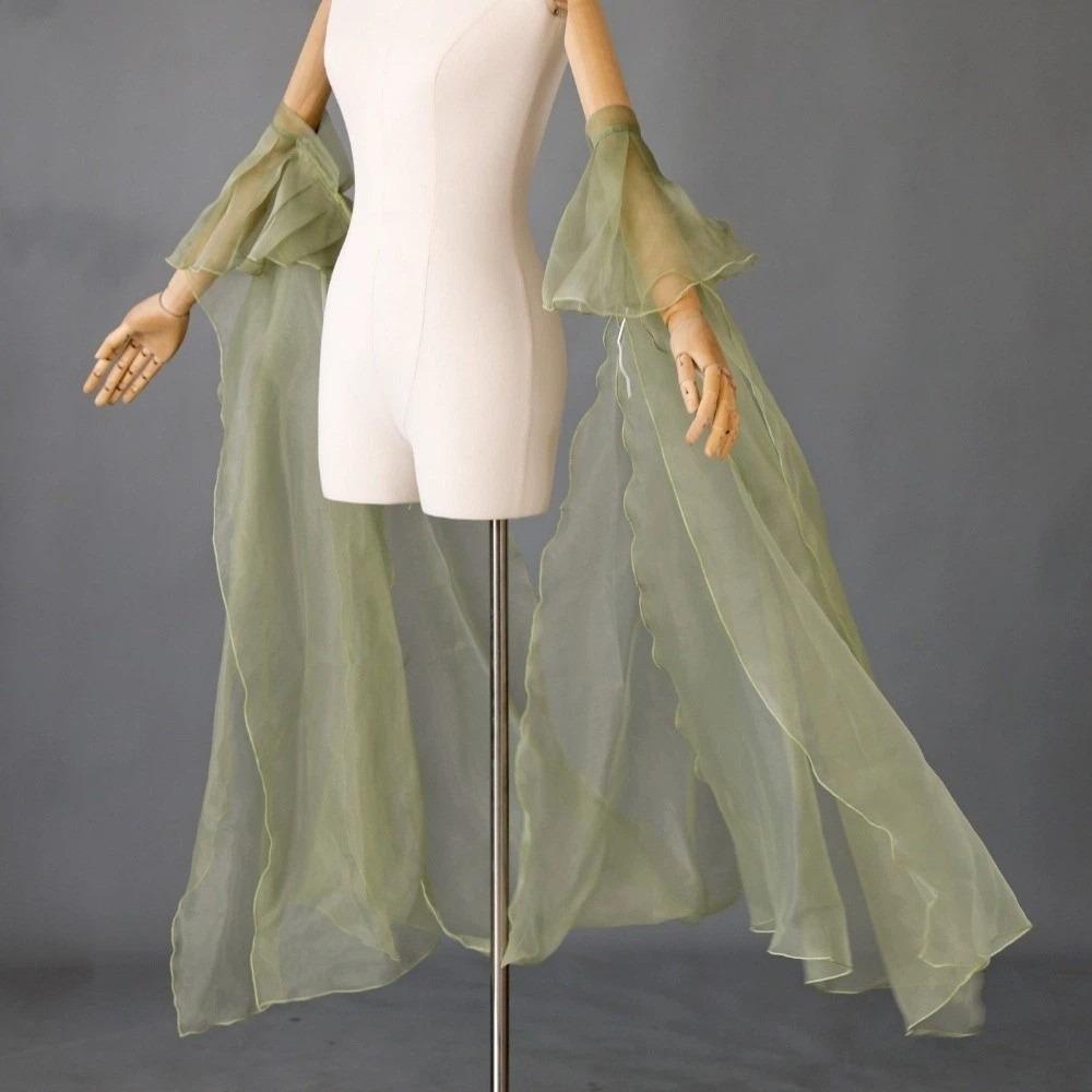 

Classical Chinese Hanfu Water Sleeves Organza Lace Up Flowing Fairy Lace Shawl Arm Sleeve Ethnic Dance Accessory
