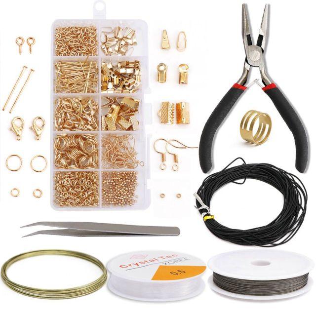 1Box Jewelry Making Kit Lobster Clasp Open Jump Rings End Crimps Beads Box Sets Handmade DIY Bracelet Necklace Findings Supplies