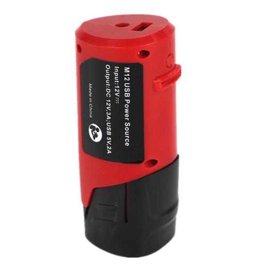 M12 USB Battery Converter Fire Retardant Replacement ABS Steady USB Adapter for Milwaukee 49-24-2310 48-59-1201 M12