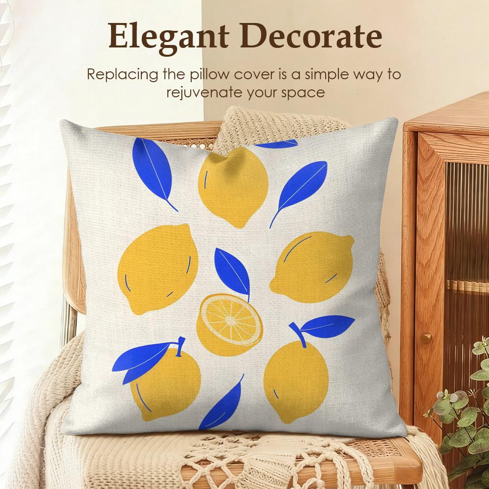 

Fashion Lemon Cello Cushion Cover Natural Linen Organic Fabric DoubleSided Printing Sofa Home Decor Gift Pillow Case 30x30cm