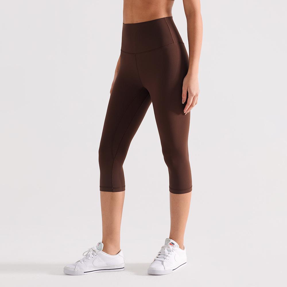 Naked Feeling Yoga Pants: No Crotch Bite, Moisture-Wicking, High Elasticity, Women's 7/8 Length, Perfect for Running and Cycling Fitness.