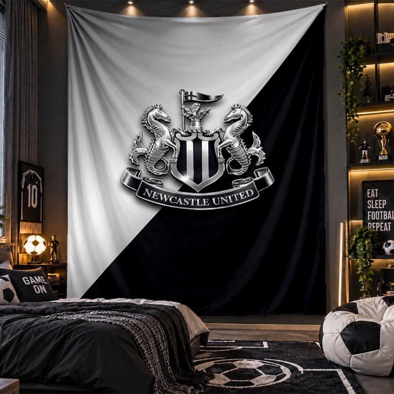 Nástěnná tapisérie Newcastle United Fotbalový potisk Látka do obývacího pokoje Ložnice Domácí dekorace