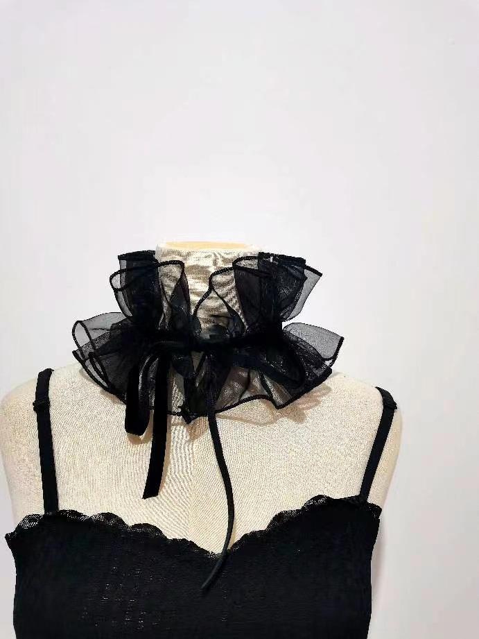 

Eugen Yarn, Fake Collar Girl, Милые и универсальные аксессуары, Модный шарф на шнуровке, Стиль позы в фотостудии Ralph Collar чёрный