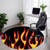 1pc Flame Pattern Carpet, Round Non Slip Durable Large Size Office Carpet, Suitable for Office