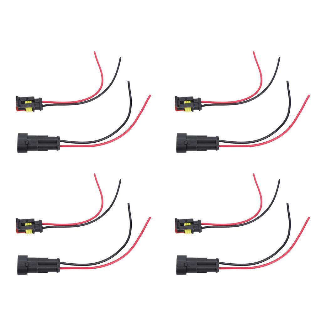 4 Sätze 2-poliger Stecker- und Buchsenadapter Elektrischer Verbinder Kabelbaum für Automobile Motorräder Wohnmobile