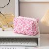 Floral Makeup Bag Large Capacity Organizer With Zipper For Travel And Home Use