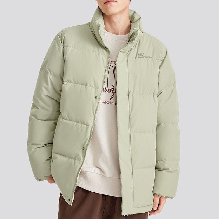 Skechers Teflon Three-Proof Duck Down Warm Short Down Jacket Unisex Outerwear Olive L324U108-052V