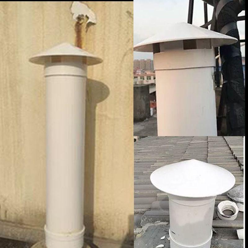 Langlebige 75-200mm Belüftete Regenhaube PVC Außenwand Luftauslass Rauchabzugshaube Dachkanalentlüftung Kamine