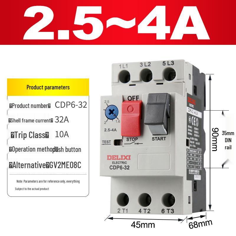 Delixi DZ108-20 Three-Phase Motor Protector Switch CDV2S Circuit Breaker CDP6-32