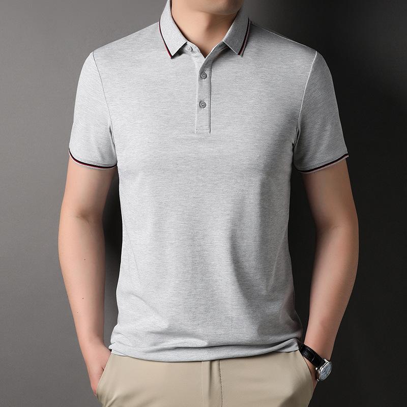 Men'S T-Shirt Casual Lapel Age-Reducing Polo Shirt Short-Sleeved Medium Clothes