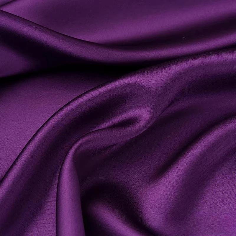 Wide 140cm Acetic Acid Satin Fabric Polyester Spandex Real Silk Fabric Lining Dress Clothing Pajamas Smooth and Silky Fabric