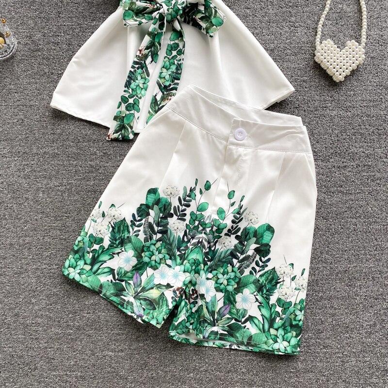 Ladies Temperament Suit Female Summer Short-sleeved Shirt Female Design Sense Niche Printed