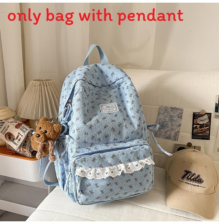 Korean Style Girls Backpack With Bow Pattern For School And Travel Purposes