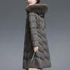 Fashion Winter Jackets Woman Long Parkas Hooded Faux Fur Collar Thick Warm Casual Middle Age Women's Coats