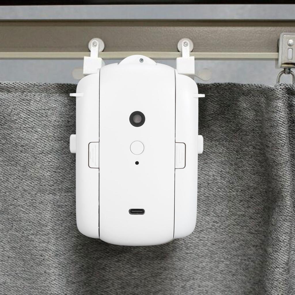 Smart Automatic Curtain Opener, Electric Curtain Motor Support Voice Support and Remote Control Temperature and Light Sensor Silent Timing for Bedroom