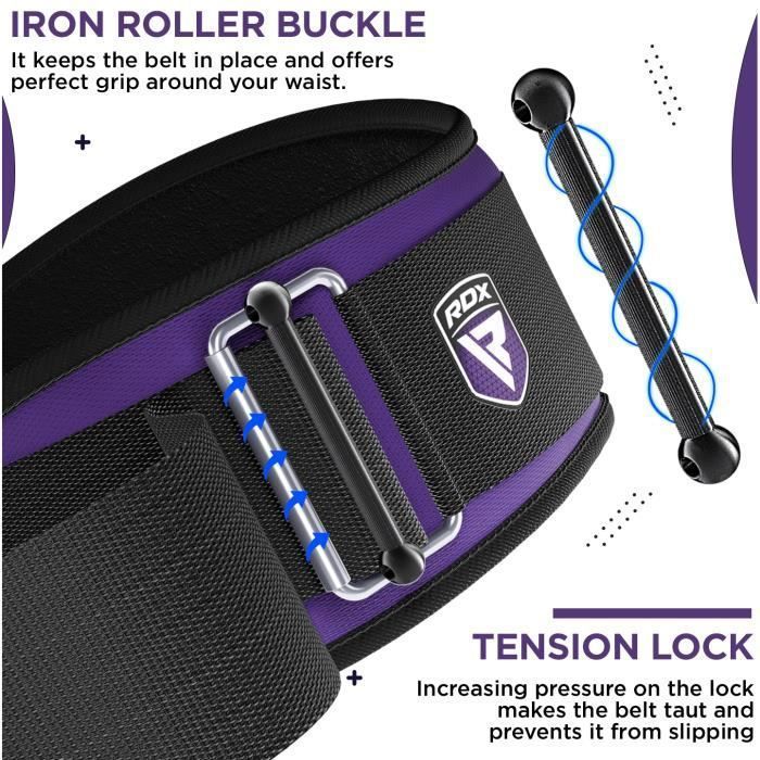 RDX Ceinture de Musculation Powerlifting Fitness, Ceinture Lombaire pour Gym, Haltérophilie, Deadlifts, Entraînement, Violet, M