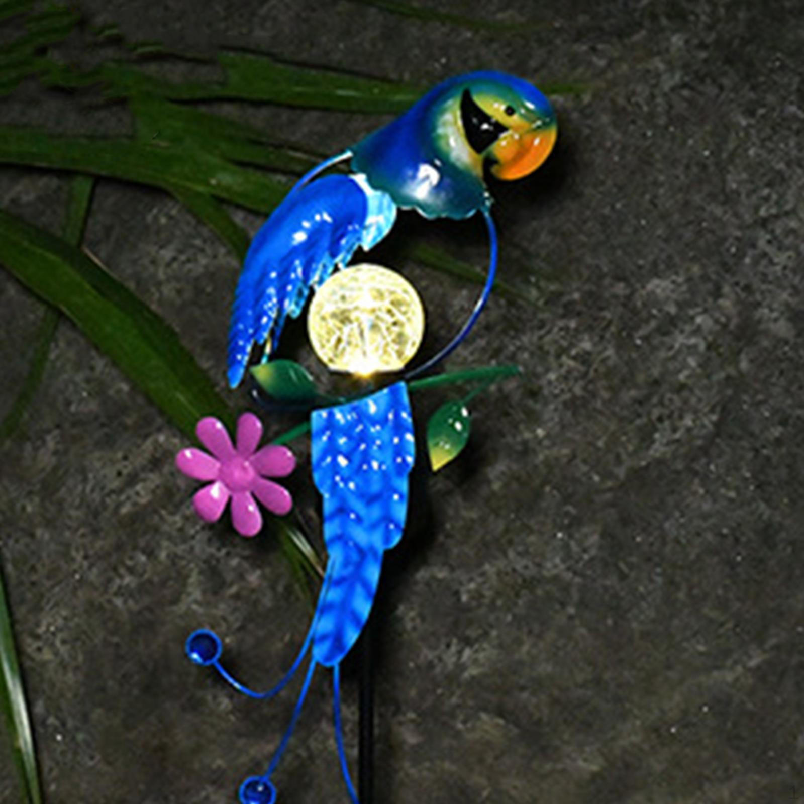 

Садовая солнечная статуя, скульптура птицы, подарок на задний двор, украшение для газона, фигурка попугая, фонарь для