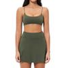 Womens Moisture-Wicking Tennis Skirt Set With Built-in Bra Sleeveless Sporty Two-Piece Outfit Running Gym Cycling