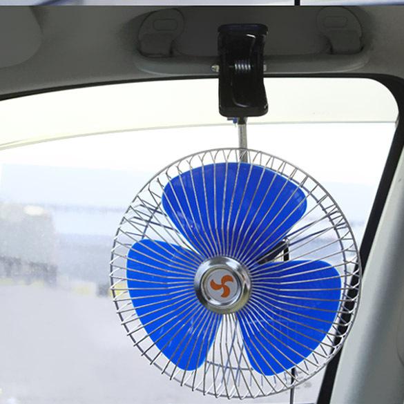 8 Inch 12V/24V Car Auto Cooling Fan Portable Vehicle Auto Car Oscillating Fan Car Auto Fan Low Noise Truck Vehicle Air Cooler