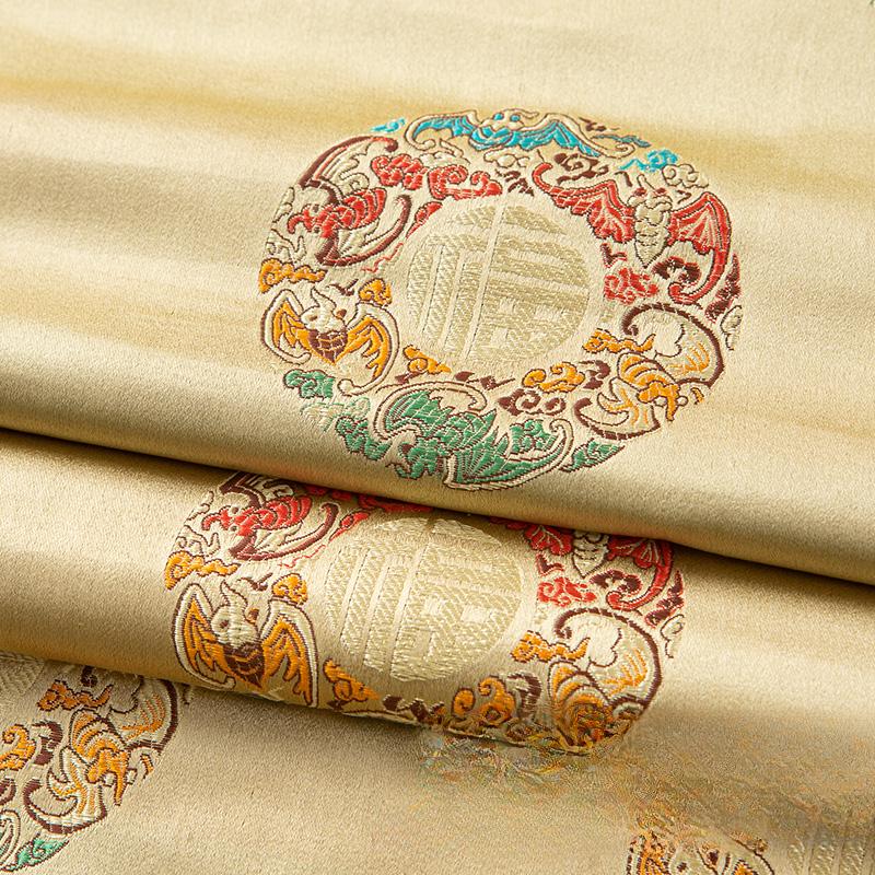 100x75cm Dragon Pattern Jacquard Brocade Fabric for Dresses Hanfu Cheongsam Pillowcases Upholstery Sewing Cloth Black Blue