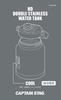 Captain Stag Sports Bottle, Direct Drinking, Double Stainless Steel Bottle, Vacuum Insulated, Keeps Drinks Cold, HD Water Tank, 2.5L, Silver, UE-3529