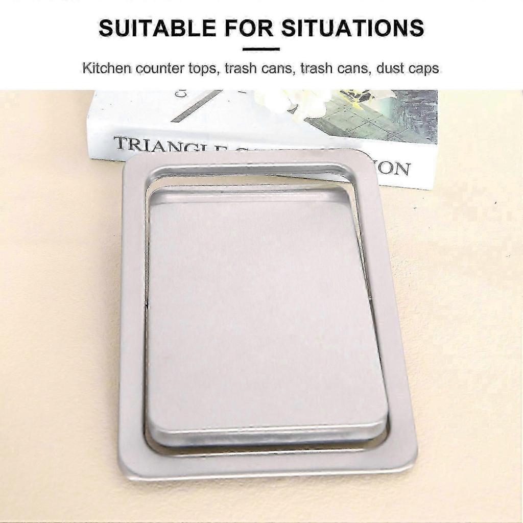 Stainless Steel Garbage Flap Lid Trash Bin Cover Built-in Balance Swing Flap Garbage Lid for Kitche