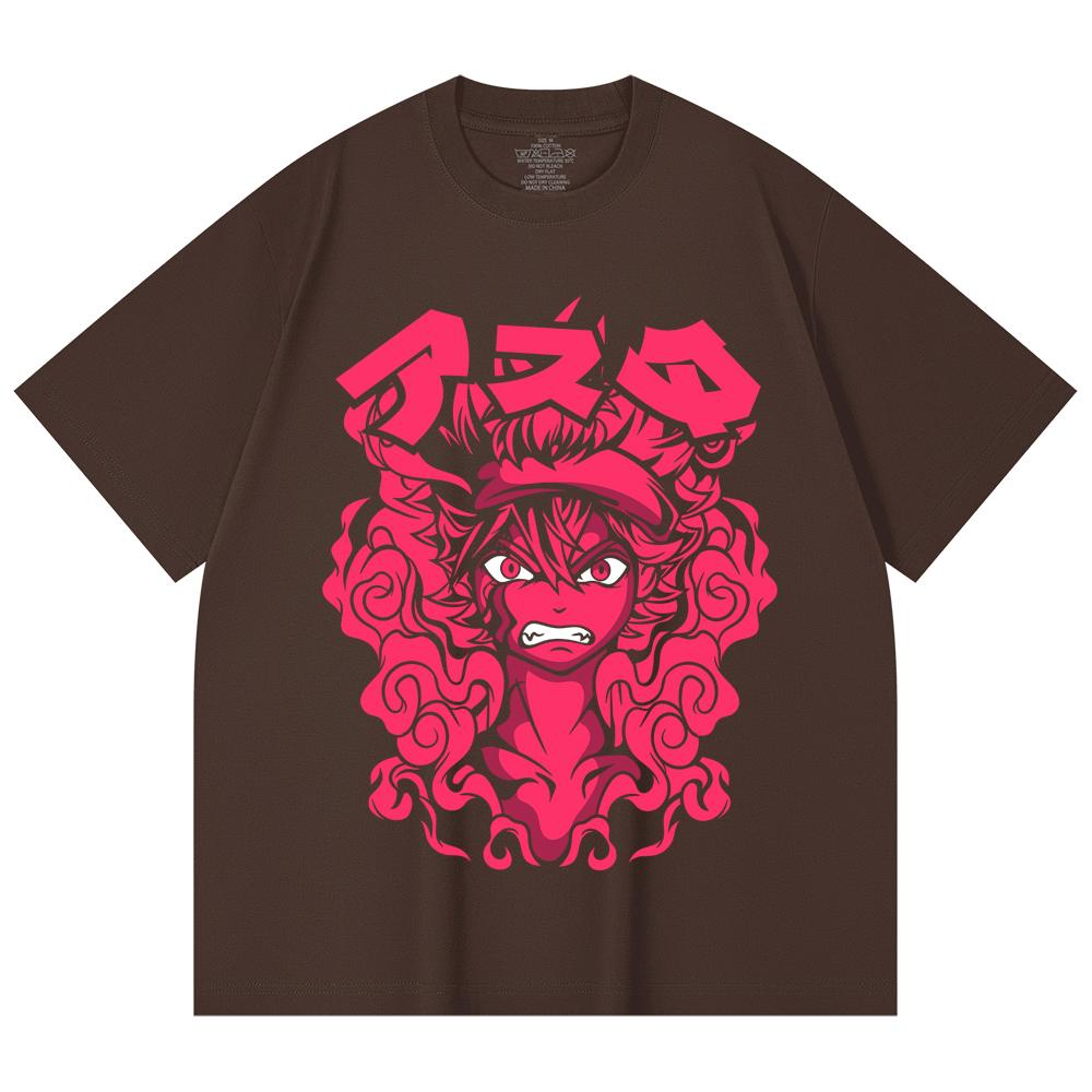 230 Gsm 100% Cotton Black Clover V6 Asta Print Unisex Heavy Cotton T Shirt