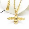 High Quality Hip Hop Fashion Simple Design Copper Golden Bee Women's Pendant Necklace for Commuter Accessories