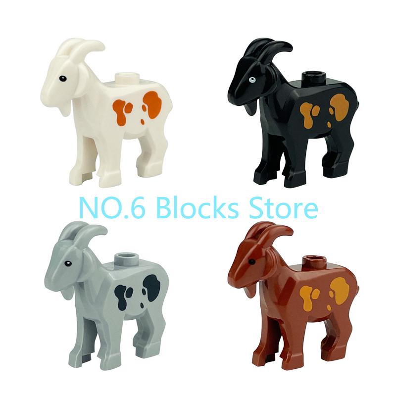 MOC Animal Building Blocks Sheep Dog Wolf Dolphin Pig Whale Elephant Educational Small Particle Zoo Scene Gift DIY Brick Toy S15