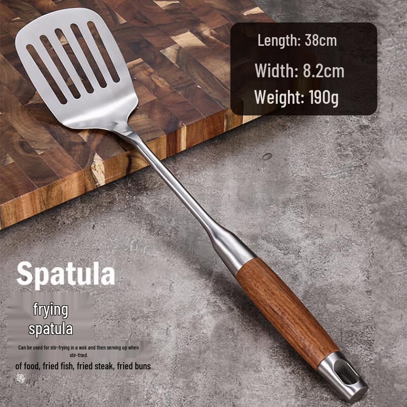 ZISIZ Pearwood Stainless Steel Kitchen Utensil Set