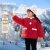 Girls' Winter Cotton Jacket: Plush-Padded Coat for Stylish 3-Year-Olds